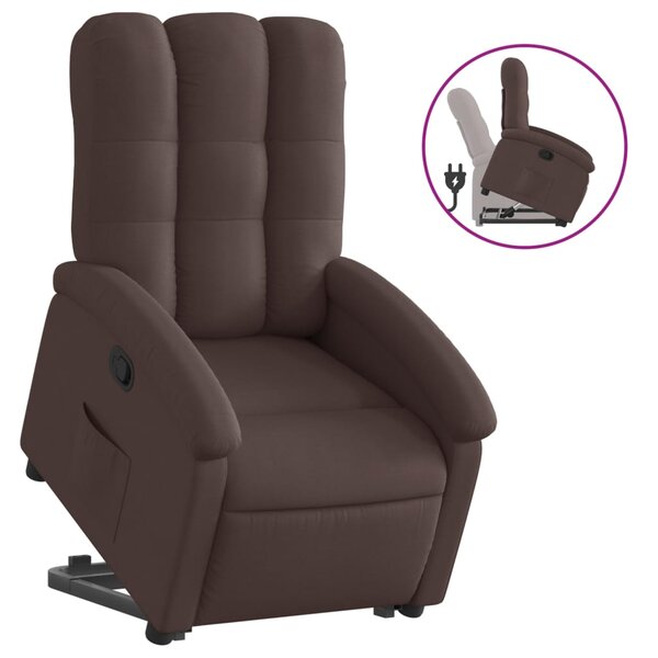 vidaXL Fauteuil inclinable marron foncé tissu