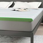 vidaXL Coussins de Matelas Blanc et vert 200 x 200 cm