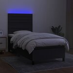 vidaXL Sommier à lattes de lit avec matelas et LED Noir 80x200cm Tissu
