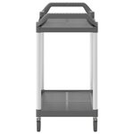 vidaXL Chariot à 2 niveaux gris 99x50x97 cm aluminium