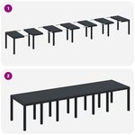 Ensemble de salle à manger de jardin de 15 pièces avec coussins Anthracite Poly Rattan