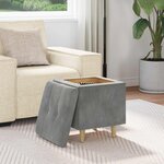 vidaXL Pouf de rangement Gris foncé 40 x 40 x 45 cm Velours