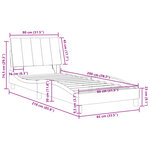 vidaXL Cadre de lit avec LED sans matelas Hanko gris foncé 80x200 cm velours