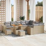 vidaXL Ensemble de canapé de jardin 12 Pièces Beige  Gris clair