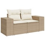 vidaXL Salon de jardin avec coussins 8 Pièces beige résine tressée