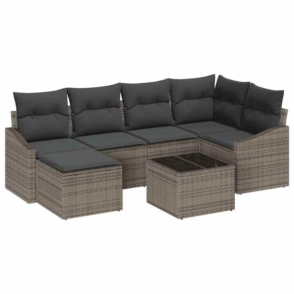 vidaXL Ensemble de salle à manger pour jardin 7 Pièces Gris clair