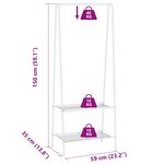 vidaXL Portant 59 x 35 x 150 cm Blanc