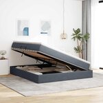 vidaXL Lit avec rangement et matelas Gris foncé 160 x 200 cm Velours