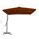 vidaXL Parasol de jardin avec mât en acier terre cuite 250x250x230 cm