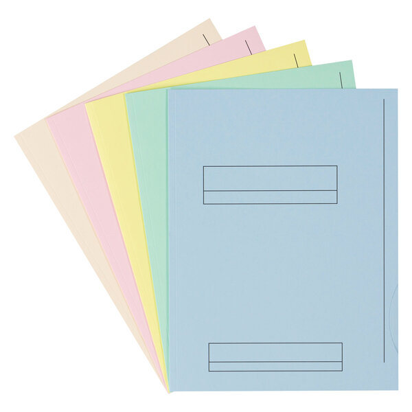 Chemises dossier 2 rabats oxford 24 x 32 cm 5 couleurs pastel assorties- paquet de 50
