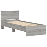 vidaXL Cadre de lit avec tête de lit sonoma gris 90x200 cm