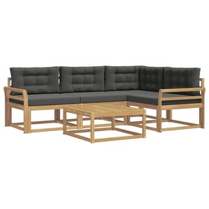 vidaXL Ensemble de canapés d'extérieur 5 Pièces Blanc et anthracite