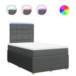 vidaXL Sommier à lattes de lit avec matelas Gris foncé 120x200cm Tissu