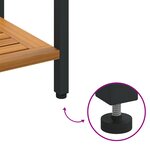 vidaXL Table d'extérieur Naturelle et Noire 35x110x75 cm en Bois Massif et Acier