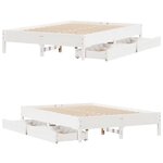 vidaXL Cadre de lit sans matelas blanc 135x190 cm bois de pin massif