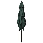 vidaXL Parasol de jardin à 3 niveaux avec mât en aluminium vert