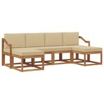 vidaXL Ensemble de canapés d'extérieur 6 pc Naturel et Beige