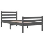 vidaXL Cadre de lit sans matelas gris bois massif 100x200 cm