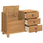 vidaXL Banc de Rangement d'Entrée 'ASKIM'Marron 100x39x62 cm Bois Massif Pin