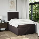 vidaXL Sommier à lattes de lit et matelas marron foncé 120x190cm tissu