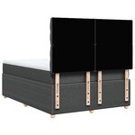 vidaXL Sommier à lattes de lit avec matelas Gris foncé 160x200cm Tissu