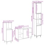vidaXL Ensemble de meubles de salle de bain 3 pièces chêne noir en bois d'ingénierie