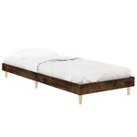 vidaXL Cadre de lit chêne fumé 75x190 cm bois d'ingénierie