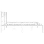 vidaXL Cadre de lit métal avec tête de lit blanc 160x200 cm