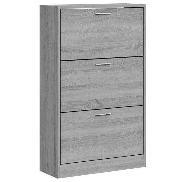vidaXL Armoire à chaussures Sonoma gris 63x24x103 cm Bois d'ingénierie