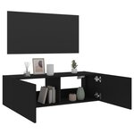 vidaXL Meuble TV mural avec lumières LED noir 100x35x31 cm