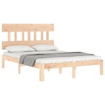 vidaXL Cadre de lit avec tête de lit 120x200 cm bois massif