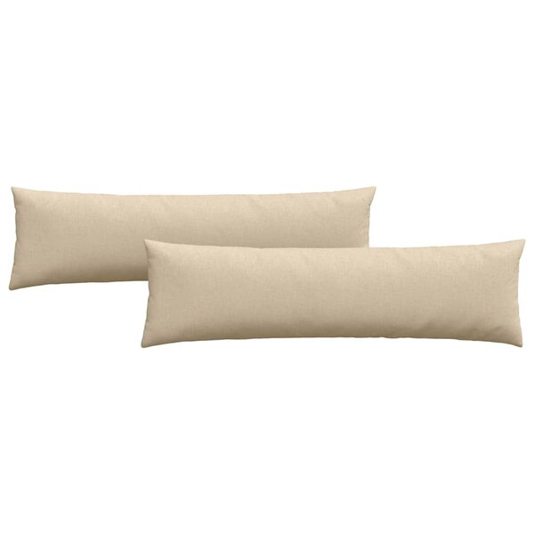 vidaXL Coussins de canapé 2 Pièces Crème 145 x 40 cm tissu