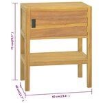 vidaXL Armoire de salle de bain 60x40x75 cm Bois de teck solide