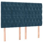 vidaXL Sommier à lattes de lit et matelas Bleu foncé 140x190cm Velours