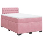 vidaXL Sommier à lattes de lit avec matelas rose 120x190 cm velours