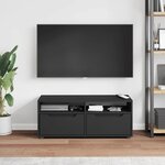 vidaXL Meuble TV VISNES noir 100x40x38 cm bois d'ingénierie