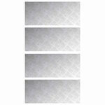 vidaXL Plaques à damier 4 Pièces Argent 70 x 30 cm Aluminium