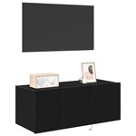vidaXL Meuble TV mural Chêne noir 80 x 35 x 31 cm Bois d'ingénierie