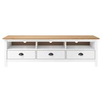 vidaXL Meuble TV Hill Range Blanc 158x40x47 cm Bois de pin solide
