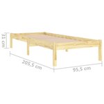 vidaXL Cadre de lit bois de pin massif 90x200 cm