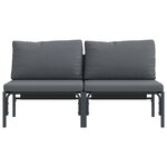 vidaXL Mobilier de jardin avec coussin 2 Pièces Anthracite Acier