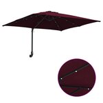 vidaXL Parasol de jardin Rouge bordeaux 248.5 x 247.5 x 160 cm tissu