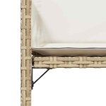 vidaXL Chaises de jardin avec coussins lot de 4 beige résine tressée