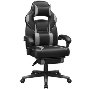 Fauteuil gamer chaise gaming siège de bureau réglable avec repose-pieds télescopique ergonomique mécanisme basculent appui-tête support lombaire charge 150 kg noir 12_0005912
