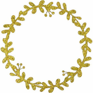 Couronne de Noël en papier pailleté doré 7cm 8 pièces