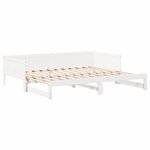 vidaXL Lit Pull-out de Jour Blanc 180 x 200 cm Bois massif en pin
