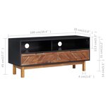 vidaXL Meuble TV 100x35x45 cm Bois d'acacia massif et MDF