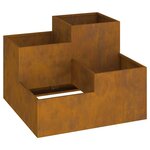 vidaXL Cache-pot de jardin Rouillé 100 x 100 x 60 cm Acier Corten