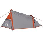 vidaXL Tente de camping tunnel 2 personnes gris et orange imperméable