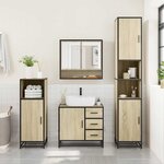 vidaXL Ensemble de meubles de salle de bain 4 Pièces chêne sonoma